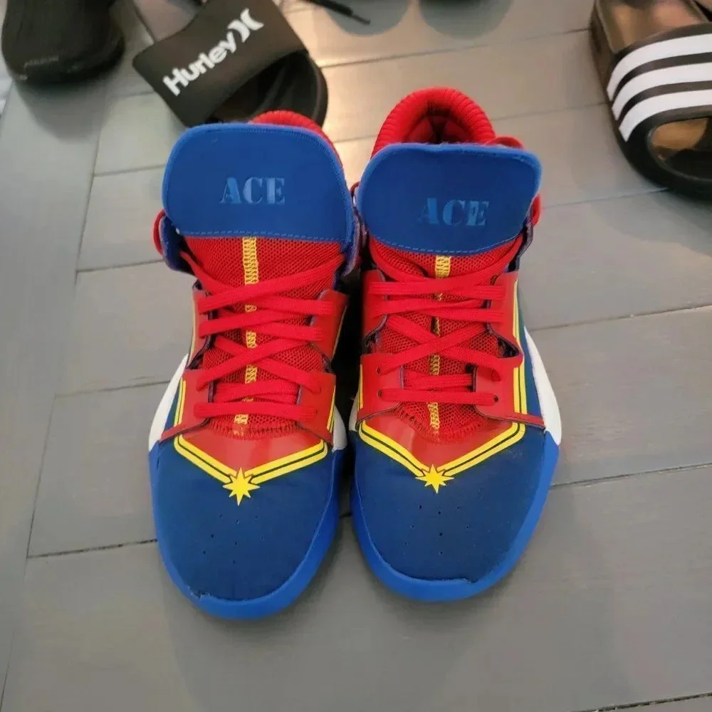 Adidas Blue & Red Youth Boys Pro Vision Captain Marvel Comfort Shoes Siz…